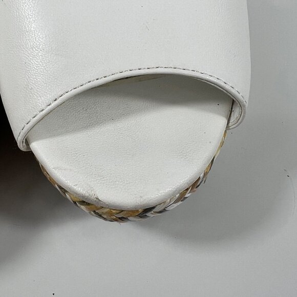 Jennifer Lopez White Open-Toe Wedge Sandals w/ Braided Platform Womens Sz 10 - Picture 13 of 16